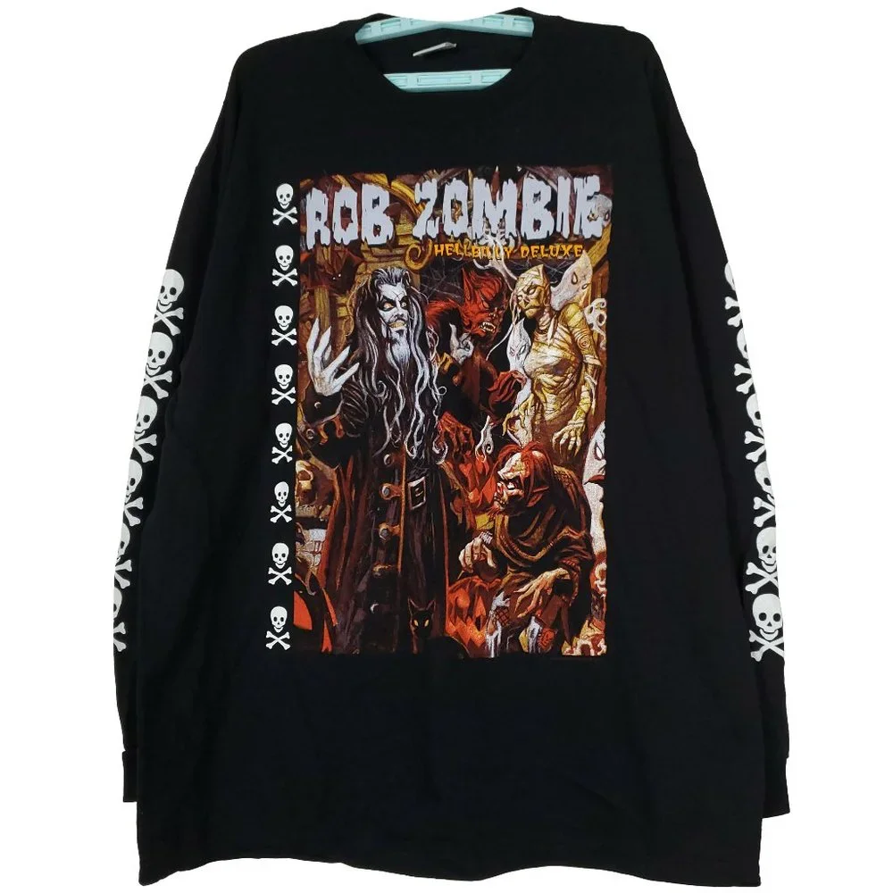 Vintage 1998 Rob Zombie Hellbilly‎ Deluxe Longsleeve Shirt Black XL XLarge